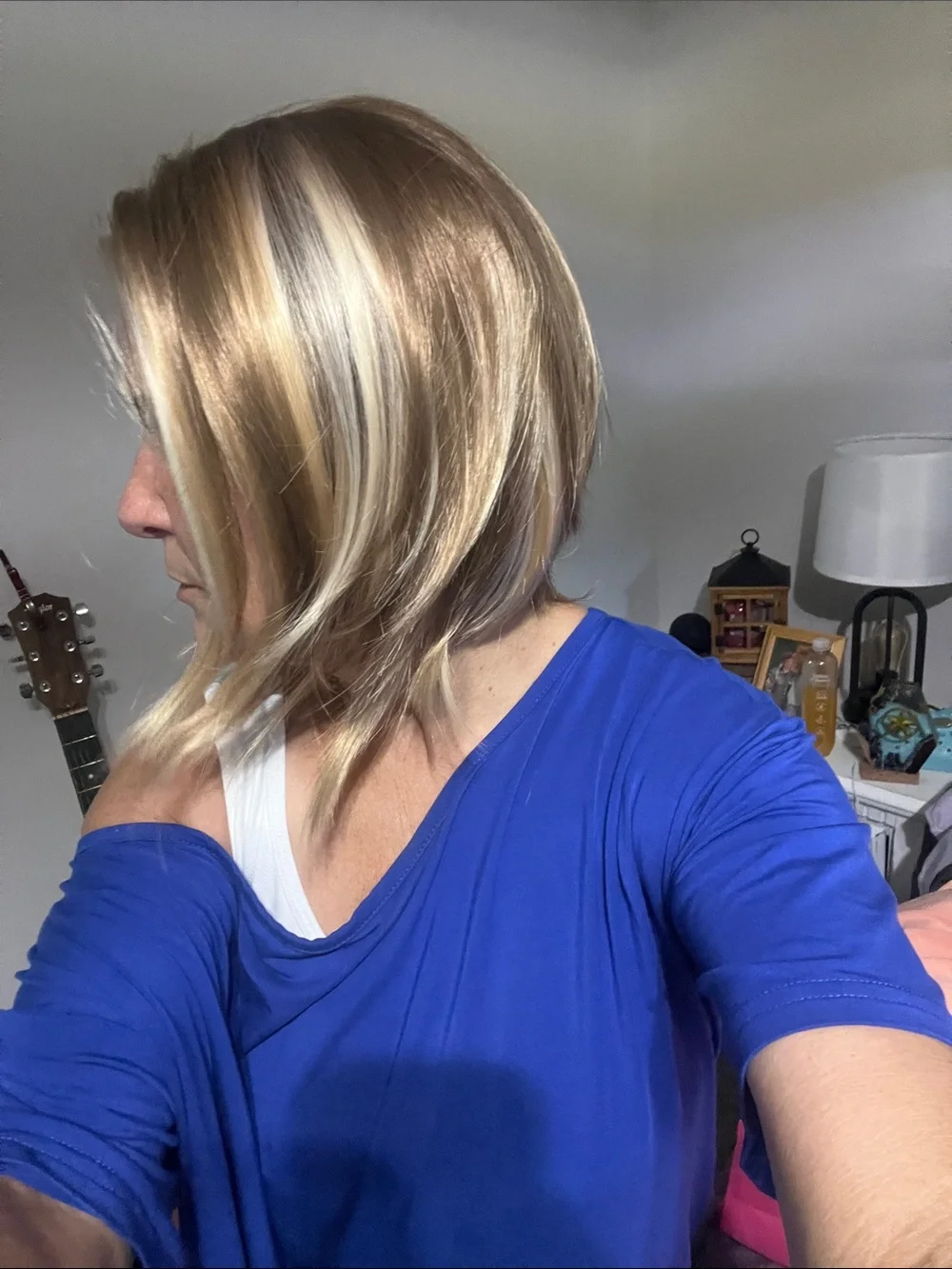 Golden blonde bob